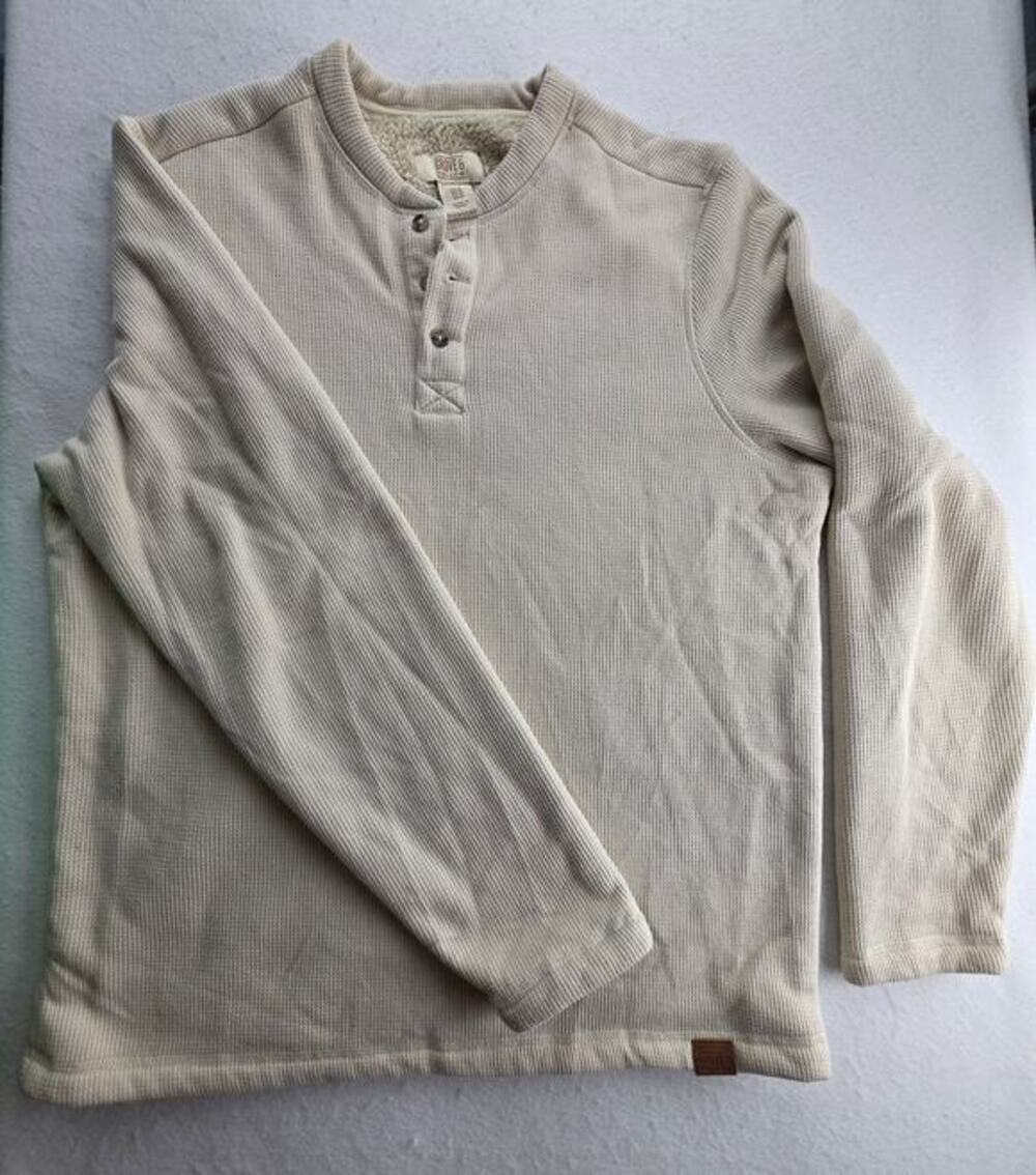 Grove And Hollow Cream Henley Pullover Size Medium